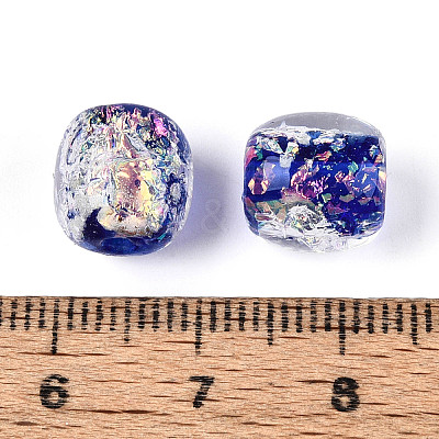 Handmade Foil Lampwork Beads Strands FOIL-T008-01B-1