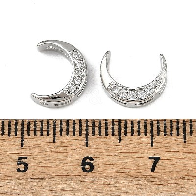 Brass Clear Cubic Zirconia Beads KK-D375-35P-1