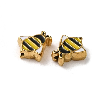 304 Stainless Steel Enamel Beads STAS-I203-01B-G-1