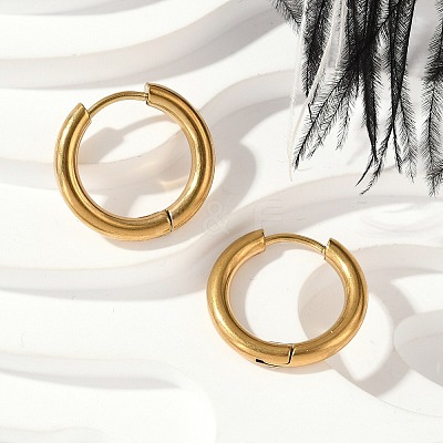 202 Stainless Steel Huggie Hoop Earrings EJEW-F111A-16mm-G-1