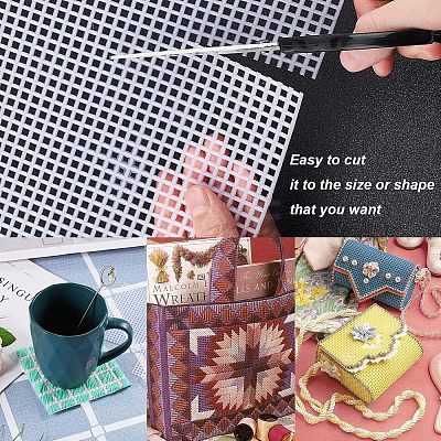 Plastic Mesh Canvas Sheets LS-KY-WH0020-75-1