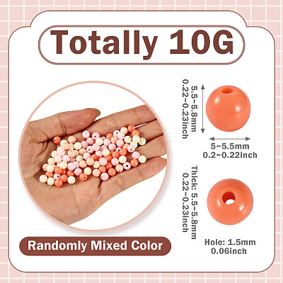 10G Opaque Acrylic Beads SACR-TADJ0001-03E-1