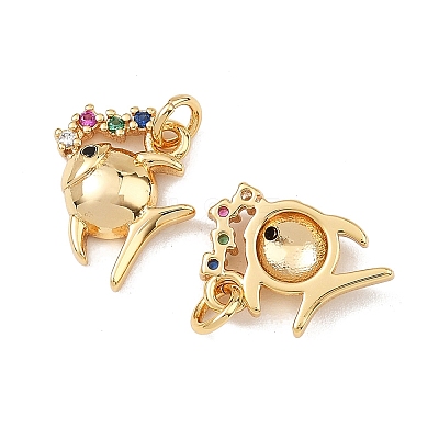 SHEGRACE Brass Colorful Cubic Zirconia Charms XGRQ3P648-591G-1
