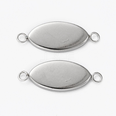 Non-Tarnish 304 Stainless Steel Cabochon Connectoe Settings STAS-L253-002P-1