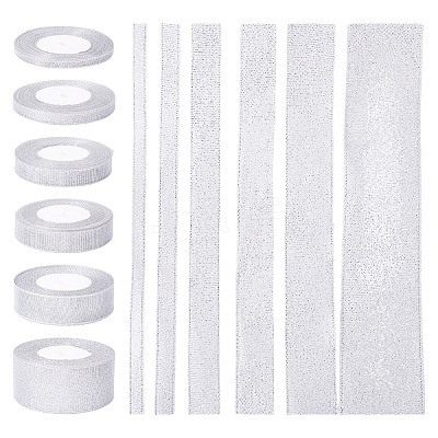6 Styles 6 Rolls Polyester Ribbons SRIB-TA0001-27-1