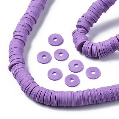 Flat Round Handmade Polymer Clay Beads CLAY-R067-10mm-01-1