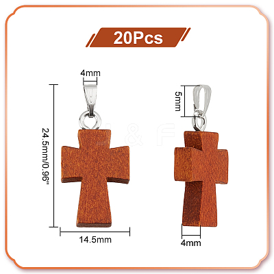 20Pcs Wood Dyed Pendants FIND-PH0010-67-1