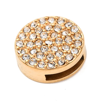 304 Stainless Steel Rhinestone Slide Charms STAS-P421-04B-G-1