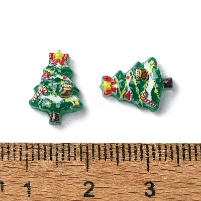 Colorful Christmas Series Resin Cabochons CRES-Q006-02G-1