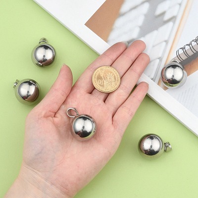 Tarnish Resistant Fashionable 304 Stainless Steel Round Pendants STAS-R054-05-1