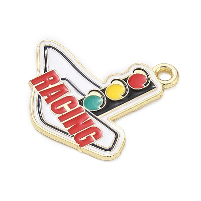 Racing Car Theme Alloy Enamel Pendants AL-CBA4666-03H-1