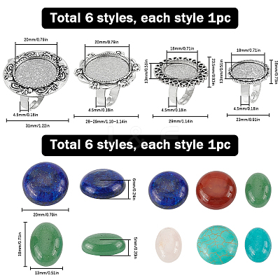 DIY Gemstone Finger Ring Making Kit DIY-SC0022-50-1