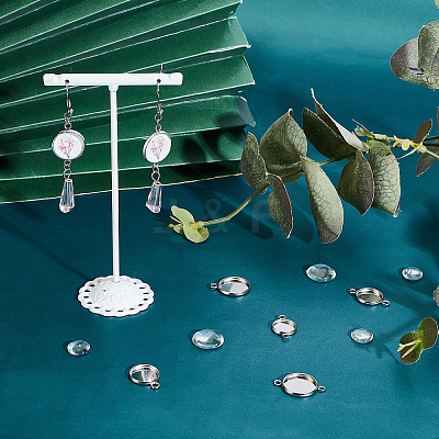 DIY Flat Round Drop Earring Making Kit DIY-UN0002-95-1
