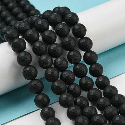 Natural Black Onyx Beads Strands G-D710-8mm-06-1
