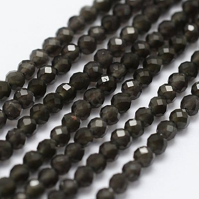 Natural Obsidian Beads Strands G-K185-15-1