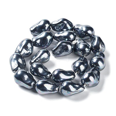 Electroplated Glass Imitation Pearl Beads Strands BSHE-G035-01A-02-1-1