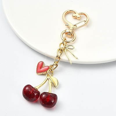 Alloy Enamel with Resin Pendant Decorations HJEW-YW00447-01-1