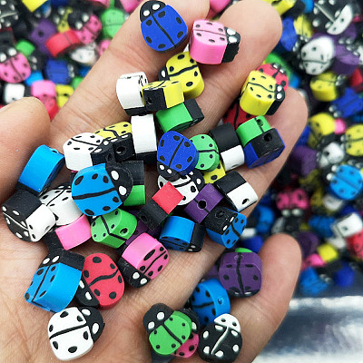 5 Strands Handmade Polymer Clay Beads CLAY-SC0001-45A-1