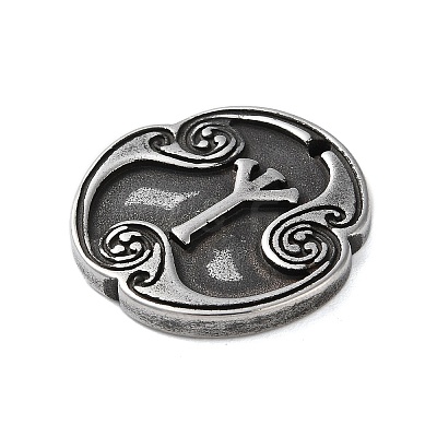 Rune Letters Alloy Pendants PALLOY-S193-01AS-15-1