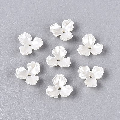 ABS Plastic Imitation Pearl Bead Caps KY-Q004-02B-1