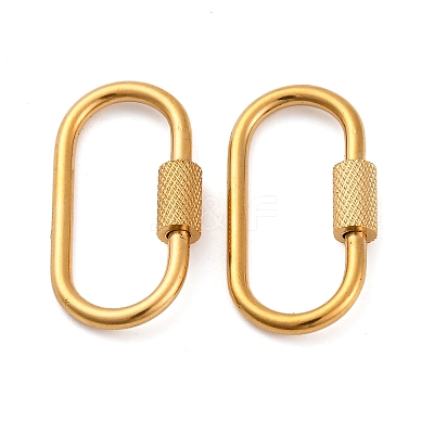 304 Stainless Steel Screw Carabiner Lock Charms X-STAS-K192-01G-A-1