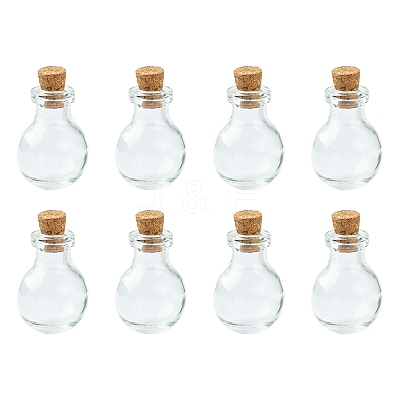 8Pcs Round Glass Bottle for Bead Containers BOTT-FS0001-03-1