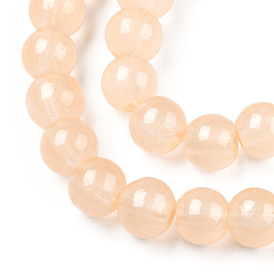 Baking Paint Imitation Jade Glass Round Bead Strands DGLA-Q021-6mm-41-1