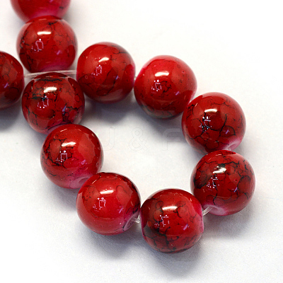 Baking Paint Glass Round Bead Strands DGLA-Q019-10mm-49-1