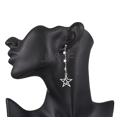 Tibetan Style Alloy Tassel Stud Earrings EJEW-TA00679-1