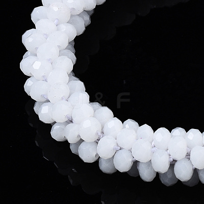 Faceted Opaque Glass Beads Stretch Bracelets BJEW-S144-002E-06-1