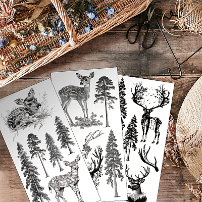 3 Sheets 3 Styles PVC Waterproof Decorative Stickers DIY-WH0404-364-1