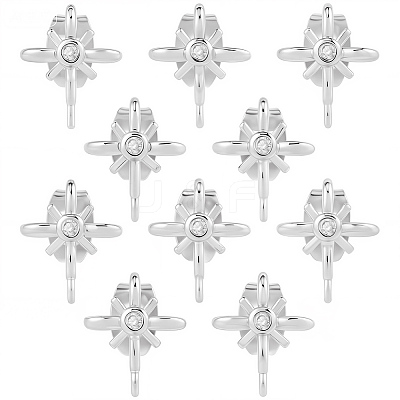 10Pcs Brass Stud Earring Findings KK-BBC0021-68-1