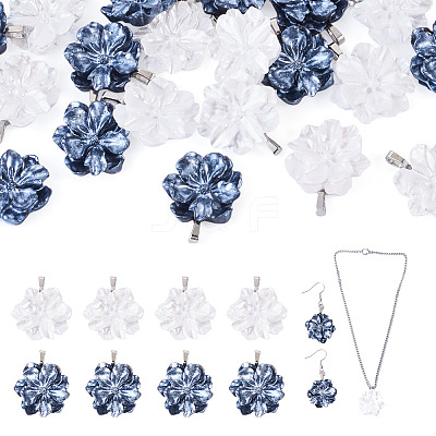 20Pcs 2 Colors Opaque Resin Pearlized Pendants PALLOY-TAC0313-1