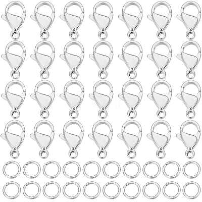 100Pcs 304 Stainless Steel Lobster Claw Clasps DIY-BBC0001-56A-1