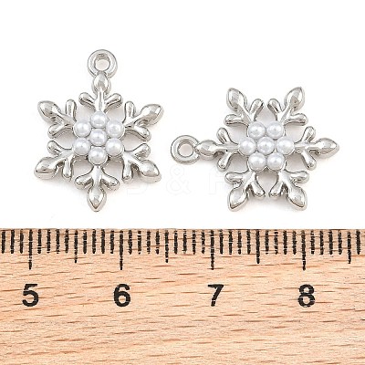 Alloy & ABS Plastic Pearl Pendants PL-CBAF039-01P-1