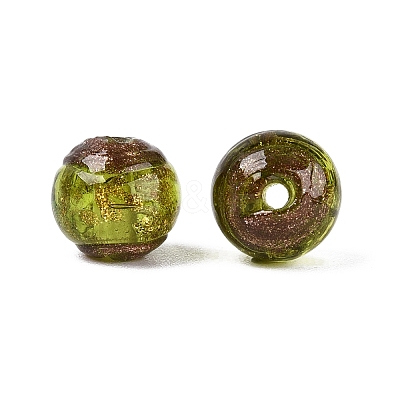 Handmade Gold Sand Lampwork Beads LAMP-N045-01C-06-1