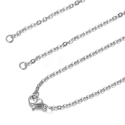 Tarnish Resistant 304 Stainless Steel Cable Chain Necklace Making STAS-T040-PJ208-1-46-1