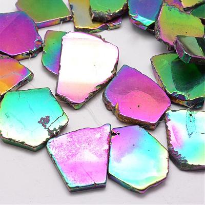 Electroplated Natural Agate Beads Strands G-K109-05-D-1