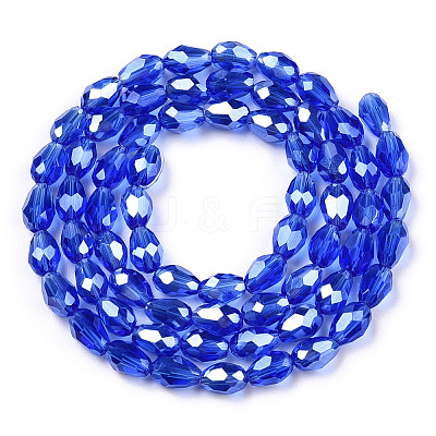 Electroplate Glass Beads Strands EGLA-R008-6x4mm-8-1