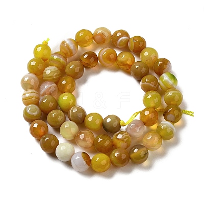 Natural Striped Agate/Banded Agate Beads Strands G-A246-6mm-15-1