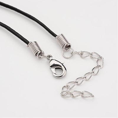 Glass Wishing Bottle Leather Cord Pendant Necklaces NJEW-JN01616-1