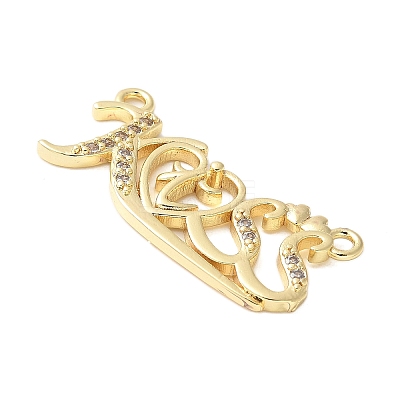 Brass Micro Pave Clear Cubic Zirconia Links KK-D357-03B-G-1