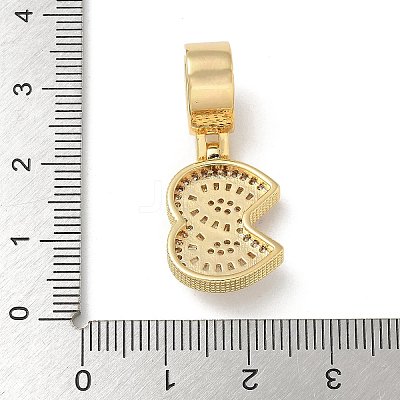 Brass Clear Cubic Zirconia European Dangle Charms KK-R003-01G-03-1
