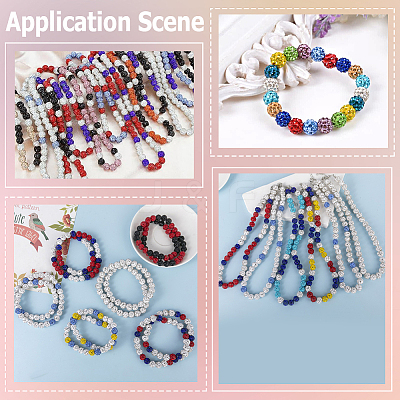200Pcs 2 Colors Pave Disco Ball Beads RB-PA0001-10B-1