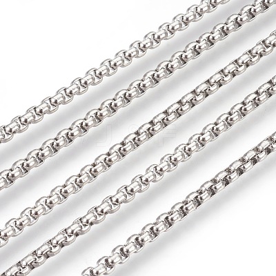 Non-Tarnish 3.28 Feet 304 Stainless Steel Box Chains X-CHS-L017-07B-1