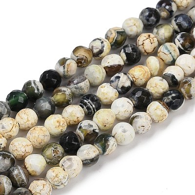 Natural Fire Crackle Agate Beads Strands G-C082-A01-49-1