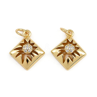 Brass Micro Pave Clear Cubic Zirconia Pendants KK-A269-32G-1
