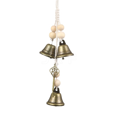 Iron Bell & Alloy Ksy Charm Hanging Ornaments HJEW-JM02471-1