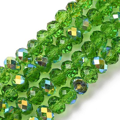 Electroplate Transparent Glass Beads Strands EGLA-A046-01B-03-1