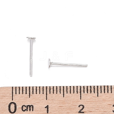 925 Sterling Silver Flat Pad  Stud Earring Findings STER-K167-045B-S-1